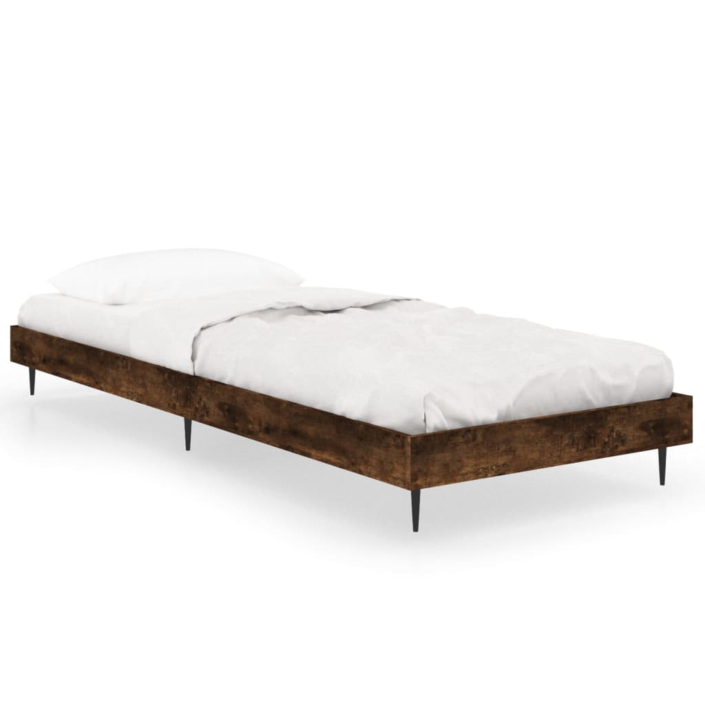 Sengeramme uten madrass røkt eik 75x190 cm konstruert tre