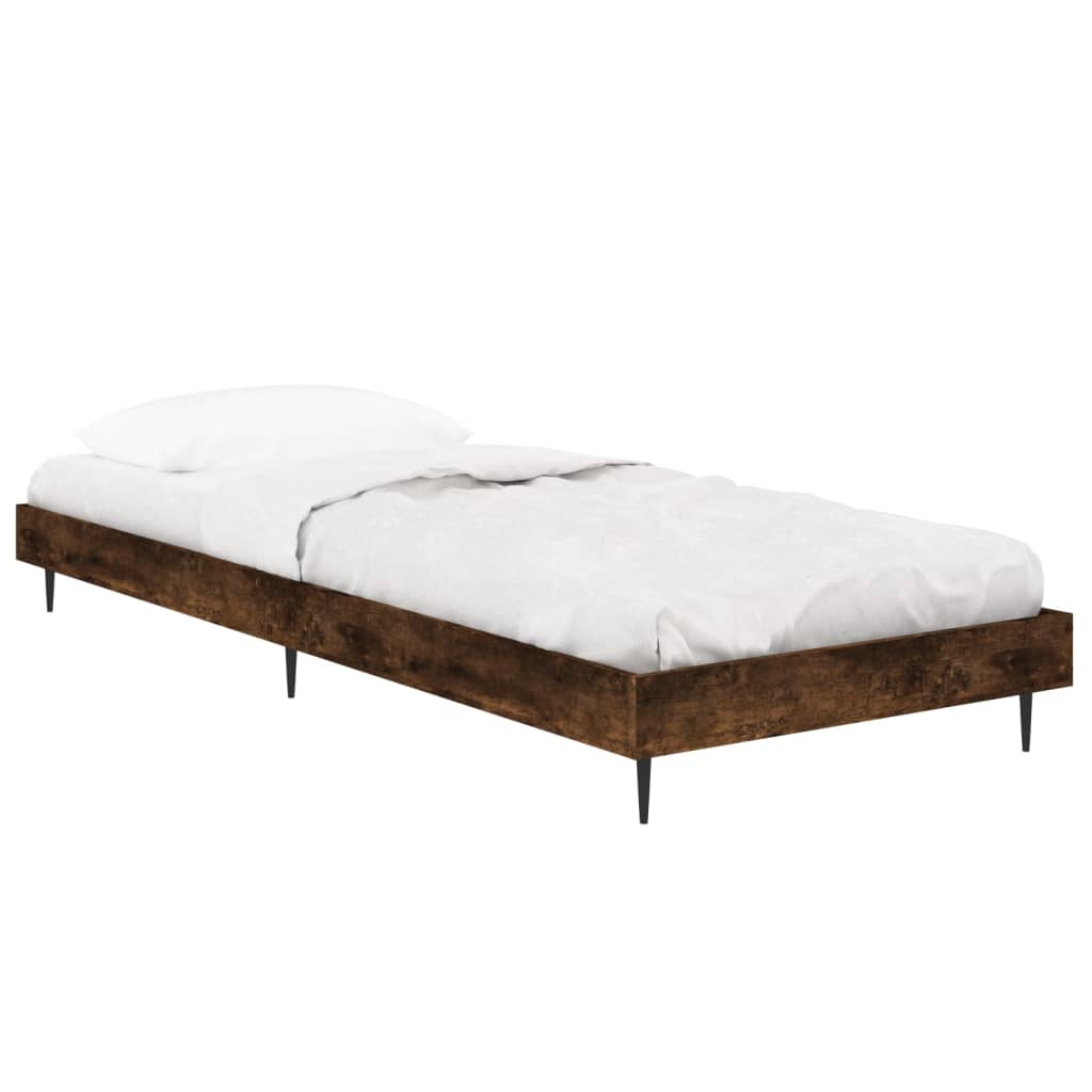 Sengeramme uten madrass røkt eik 75x190 cm konstruert tre