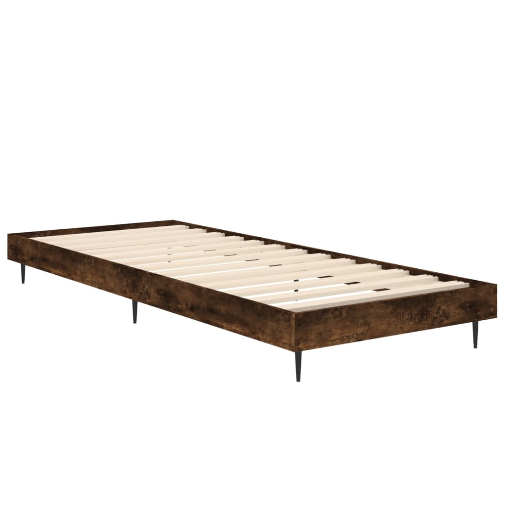Sengeramme uten madrass røkt eik 75x190 cm konstruert tre