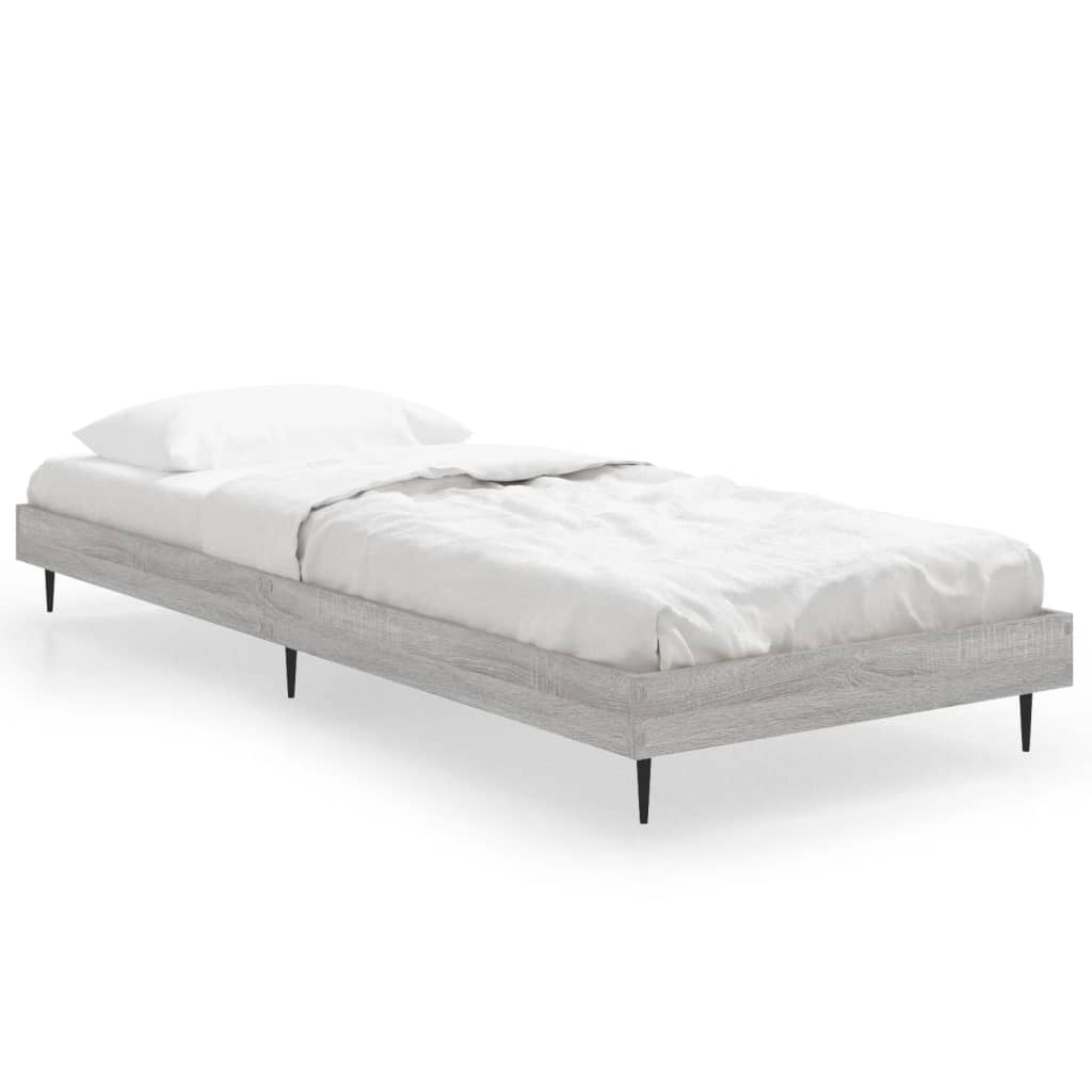 Sengeramme grå sonoma 75x190 cm konstruert tre