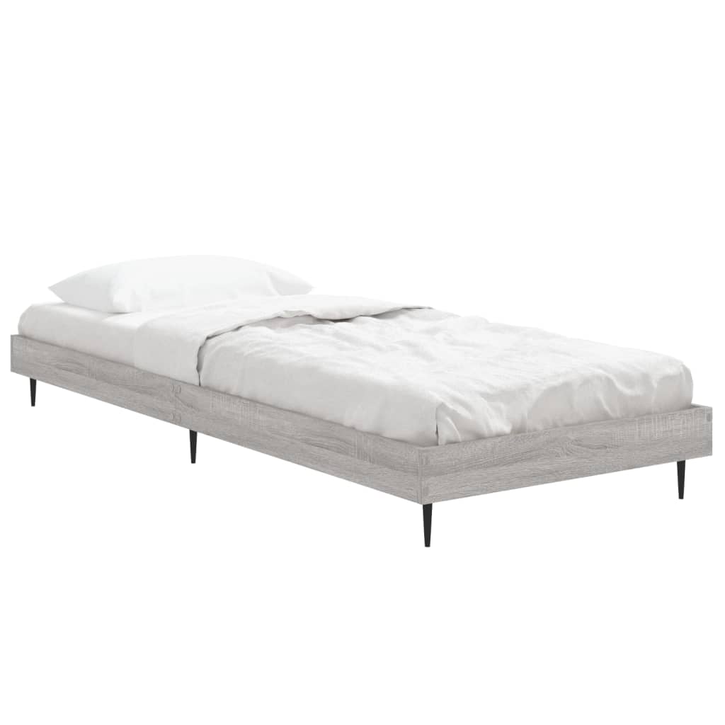 Sengeramme grå sonoma 75x190 cm konstruert tre