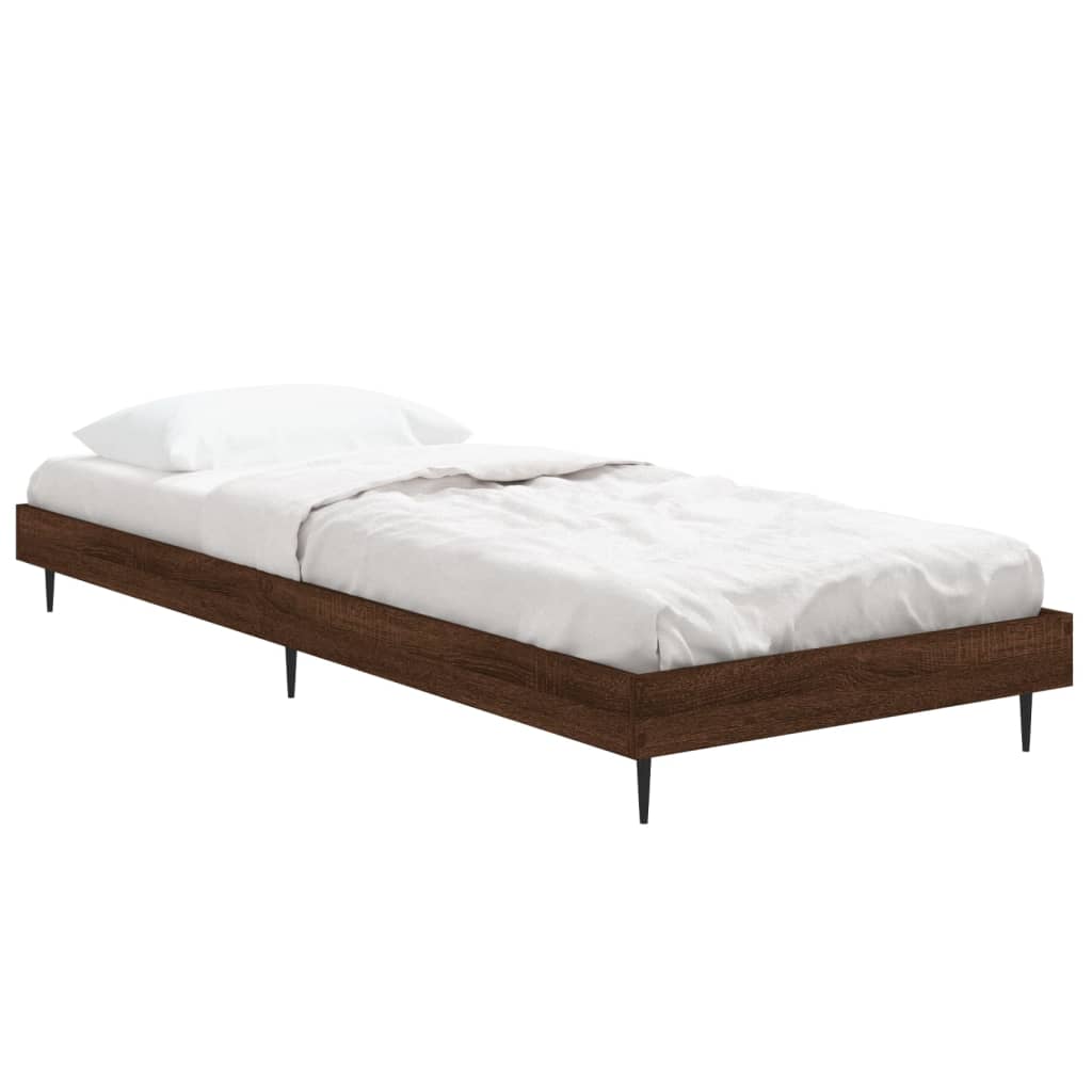 Sengeramme uten madrass brun eik 75x190 cm konstruert tre