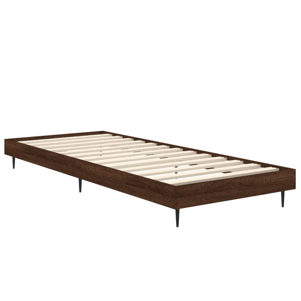 Sengeramme uten madrass brun eik 75x190 cm konstruert tre