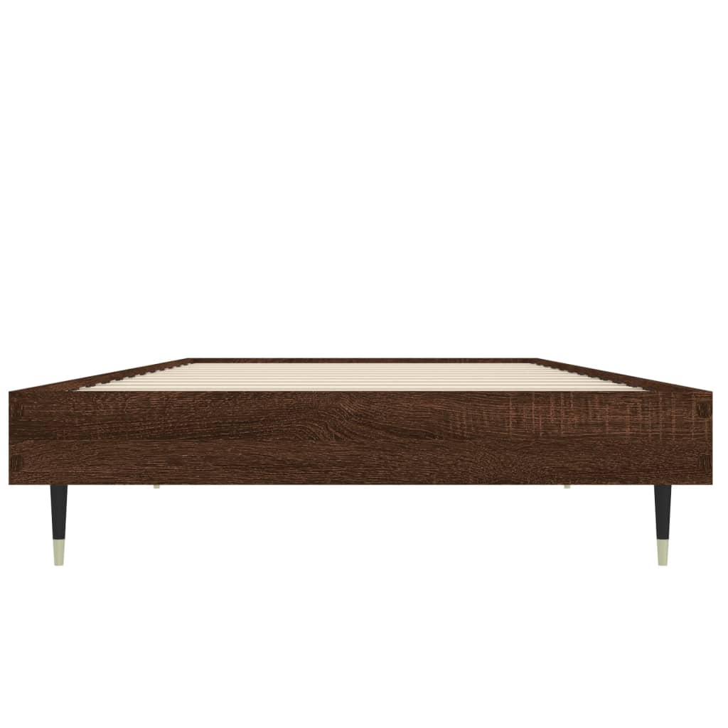 Sengeramme uten madrass brun eik 75x190 cm konstruert tre