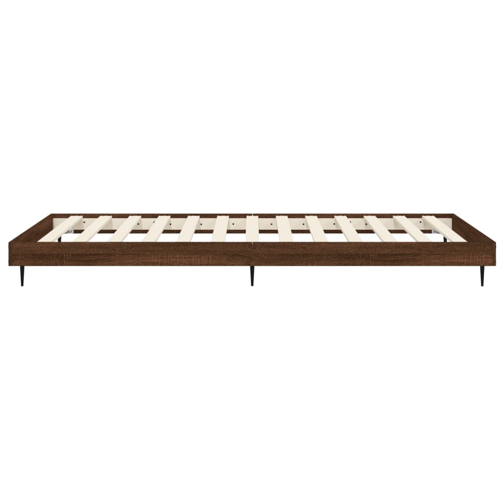 Sengeramme uten madrass brun eik 75x190 cm konstruert tre