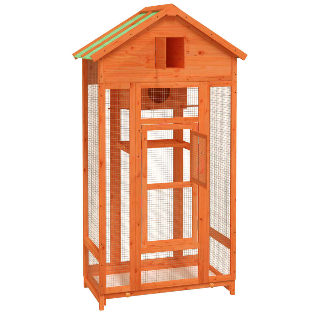 Fuglehus brun 91,5x53x170 cm heltre furu