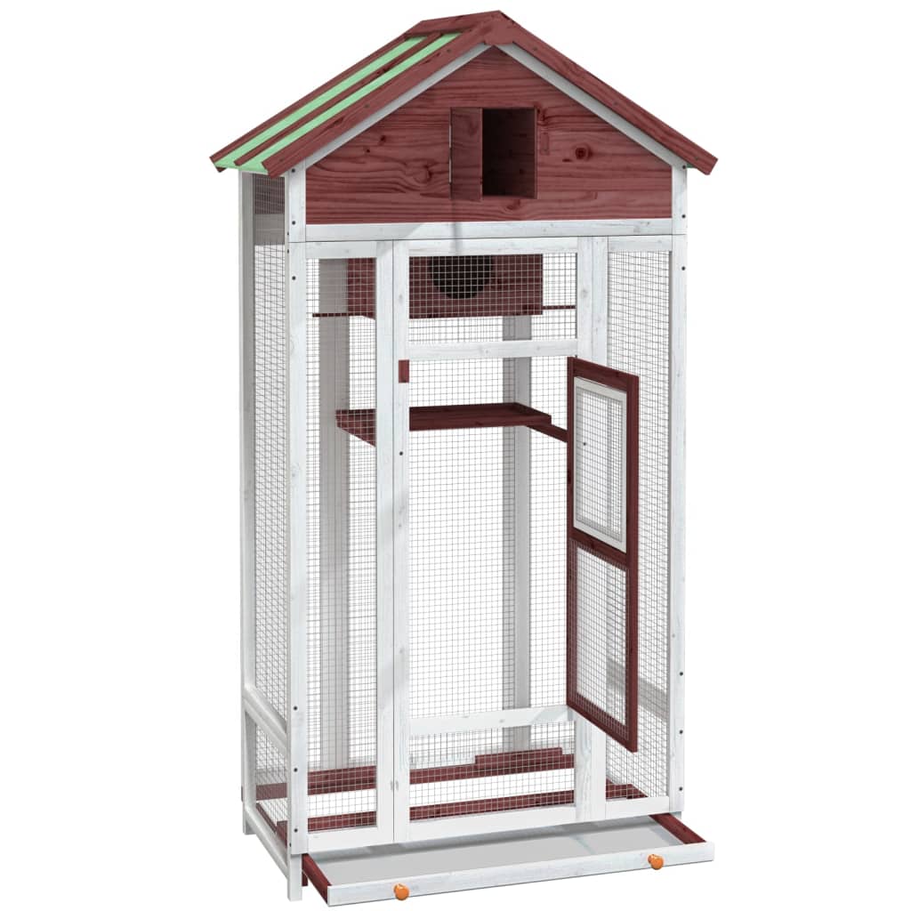 Fuglehus mocca 91,5x53x170 cm heltre furu
