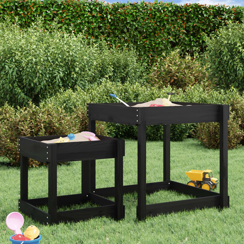 Sandbord 2 stk svart heltre furu