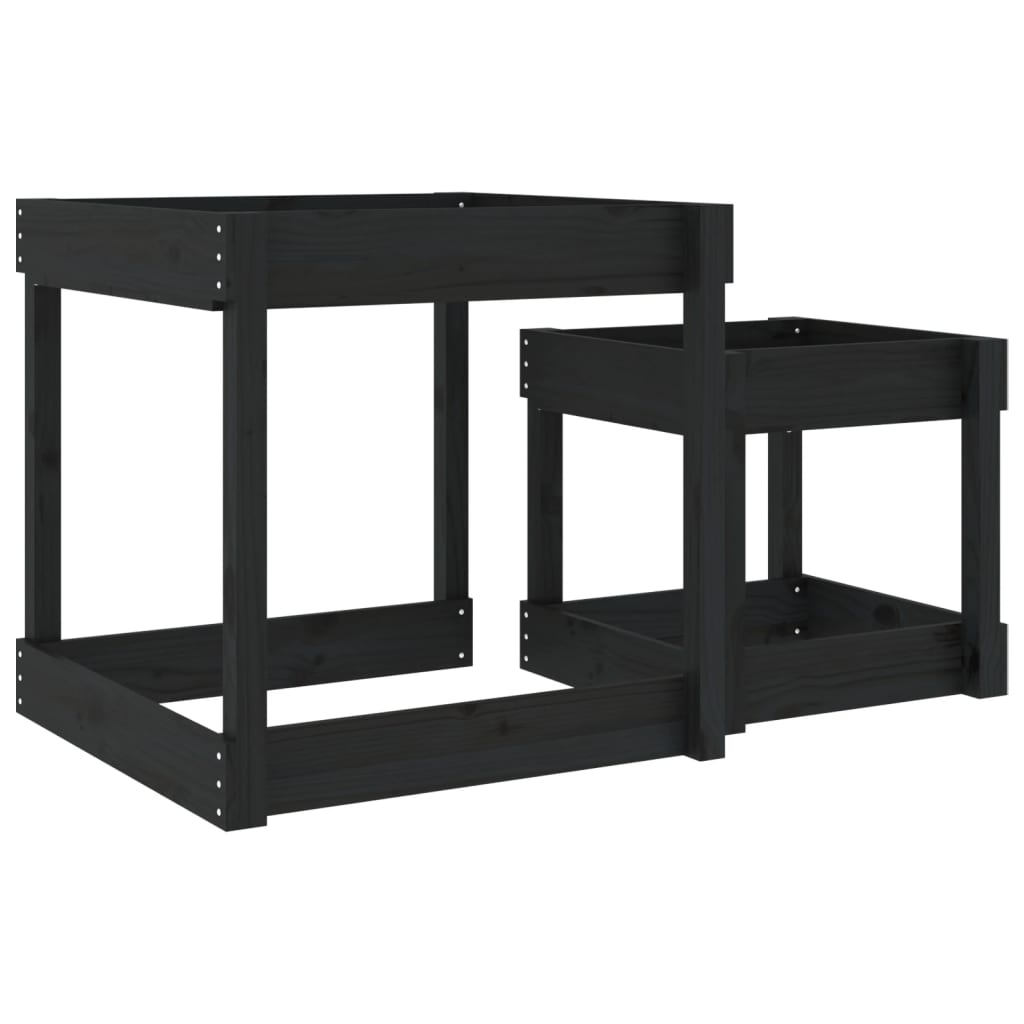 Sandbord 2 stk svart heltre furu