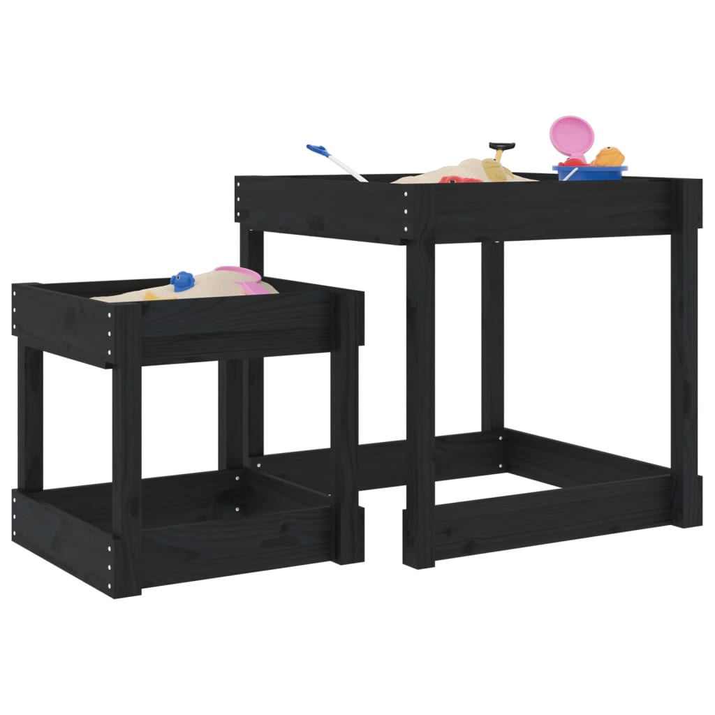 Sandbord 2 stk svart heltre furu