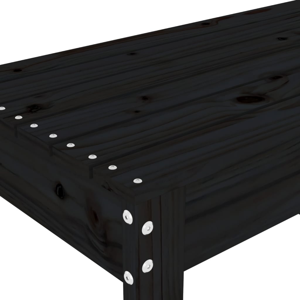 Hagebenk svart 80x38x45 cm heltre furu