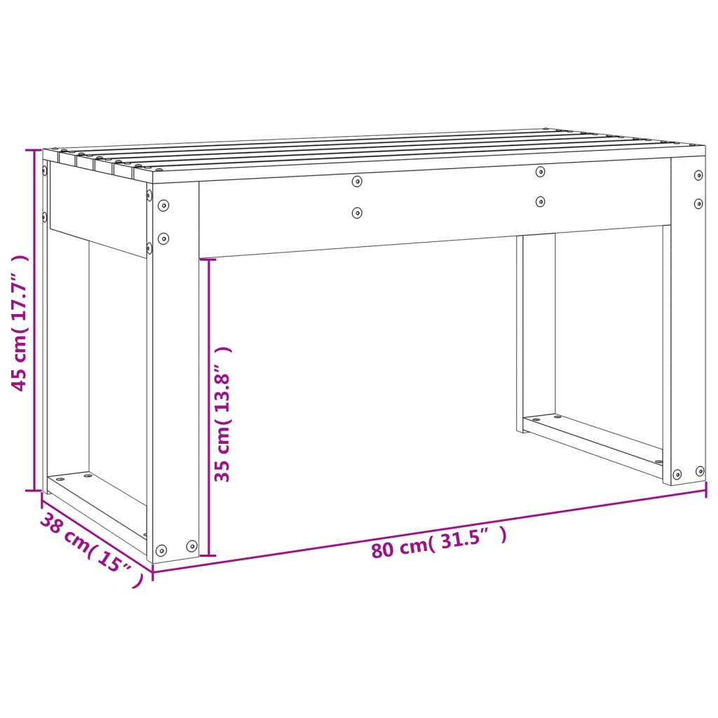 Hagebenk 80x38x45 cm heltre douglasgran