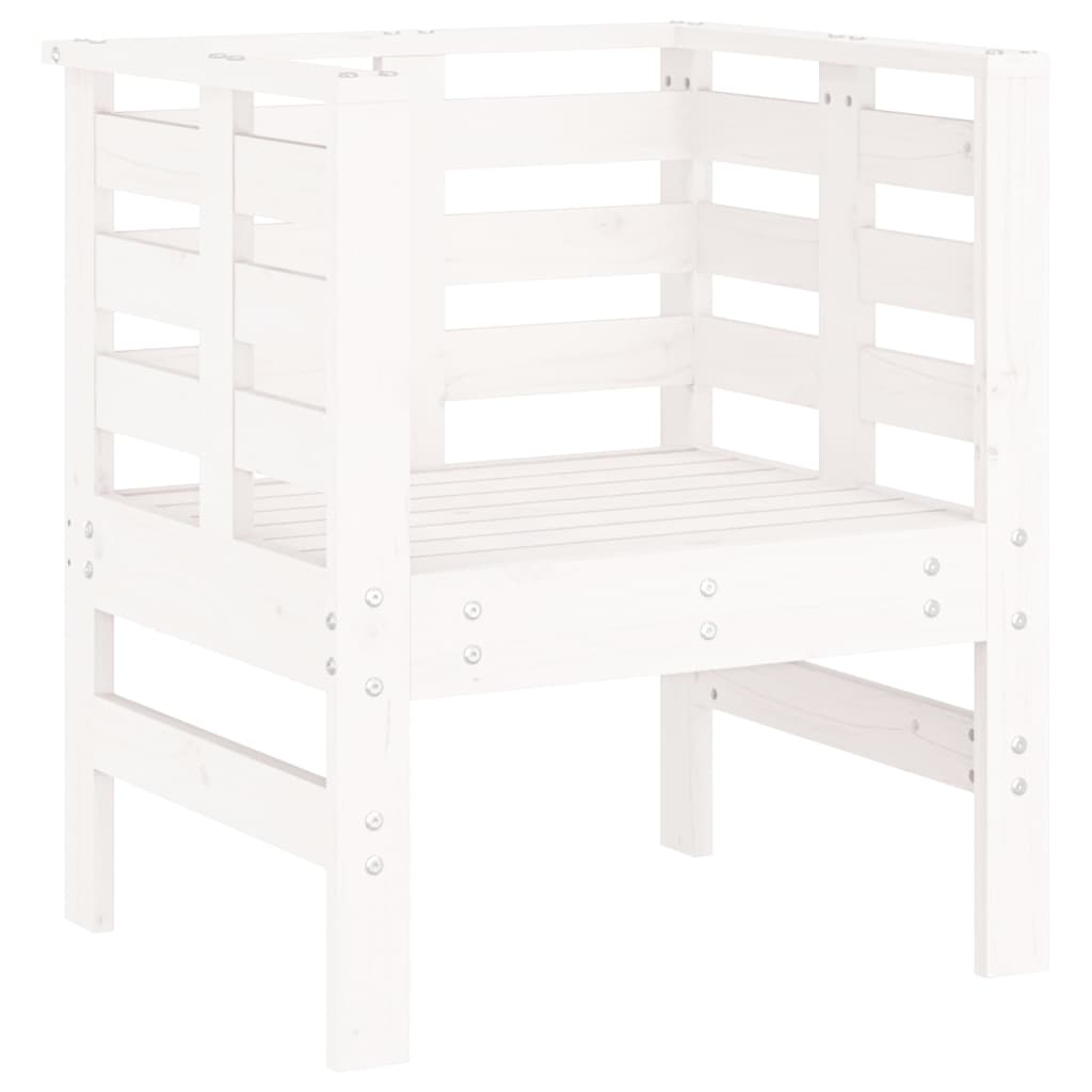 Hagestoler 2 stk hvit 61,5x53x71 cm heltre furu