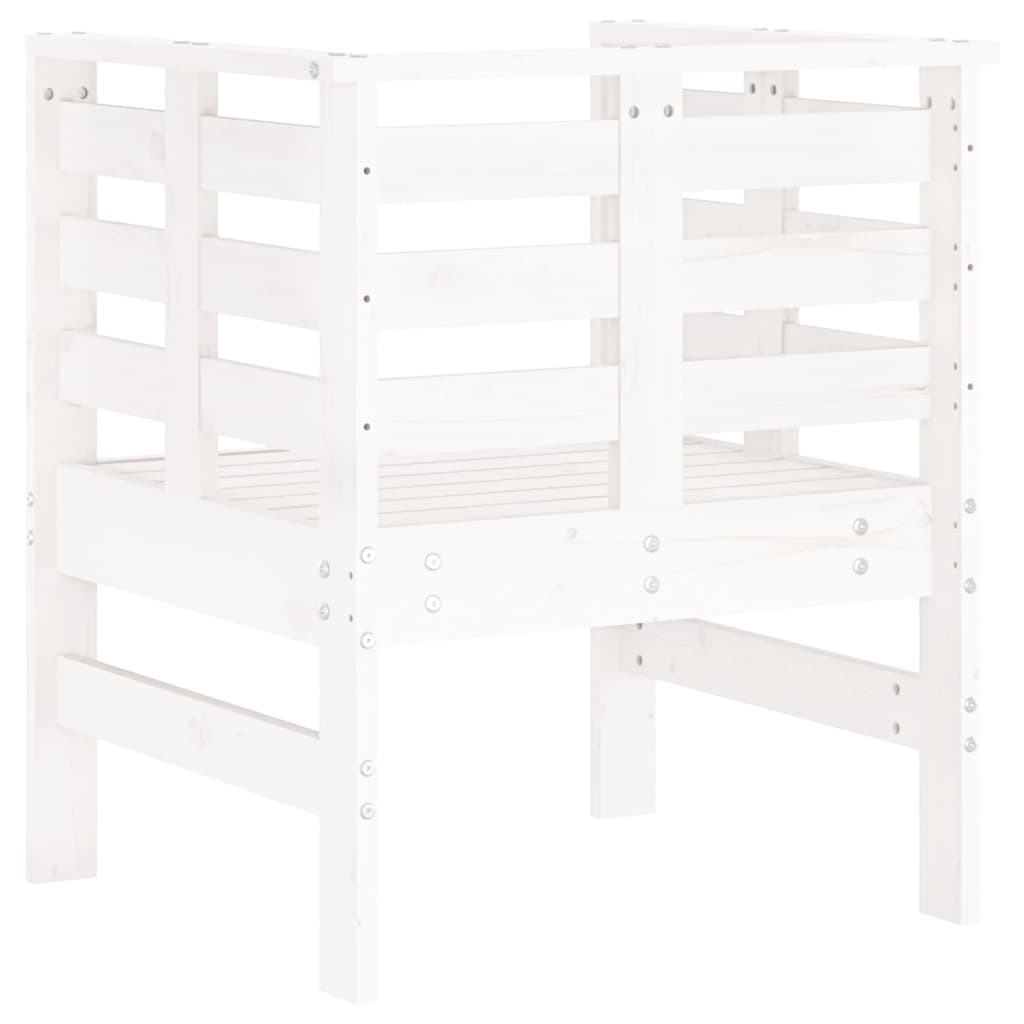 Hagestoler 2 stk hvit 61,5x53x71 cm heltre furu