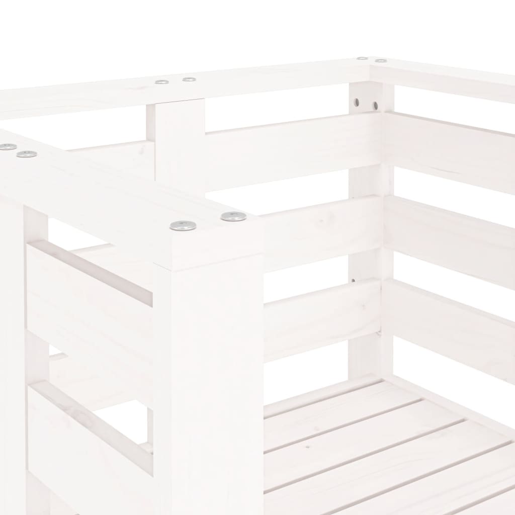 Hagestoler 2 stk hvit 61,5x53x71 cm heltre furu