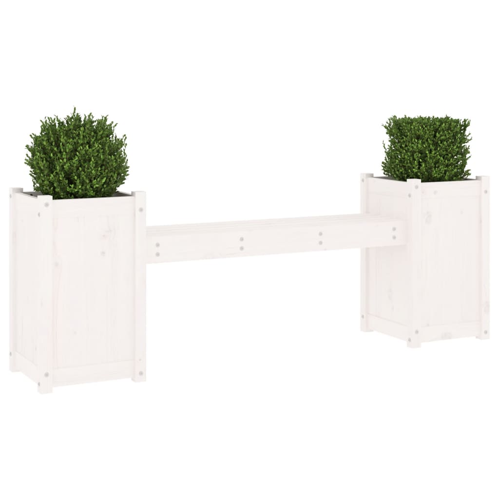 Plantebenk hvit 180x36x63 cm heltre furu