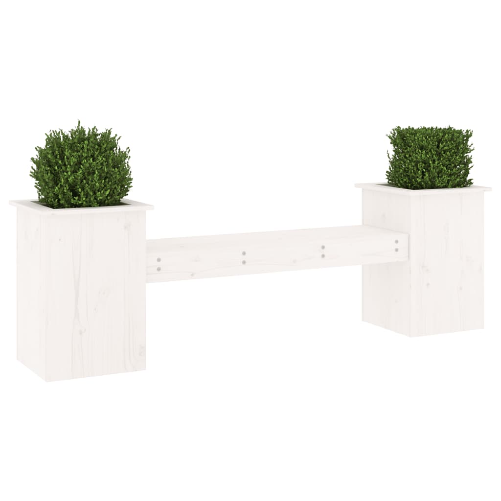 Plantebenk hvit 184,5x39,5x56,5 cm heltre furu