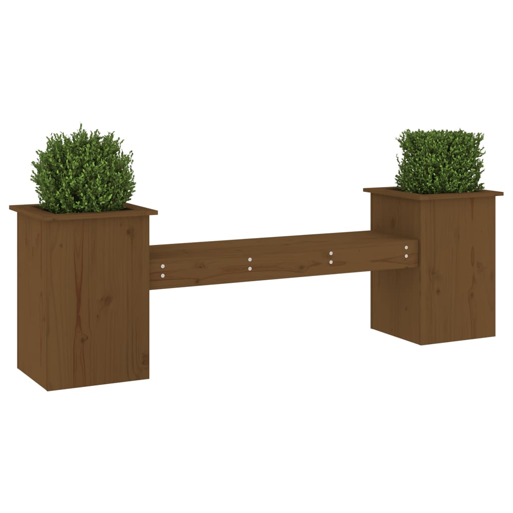 Plantebenk honningbrun 184,5x39,5x56,5 cm heltre furu