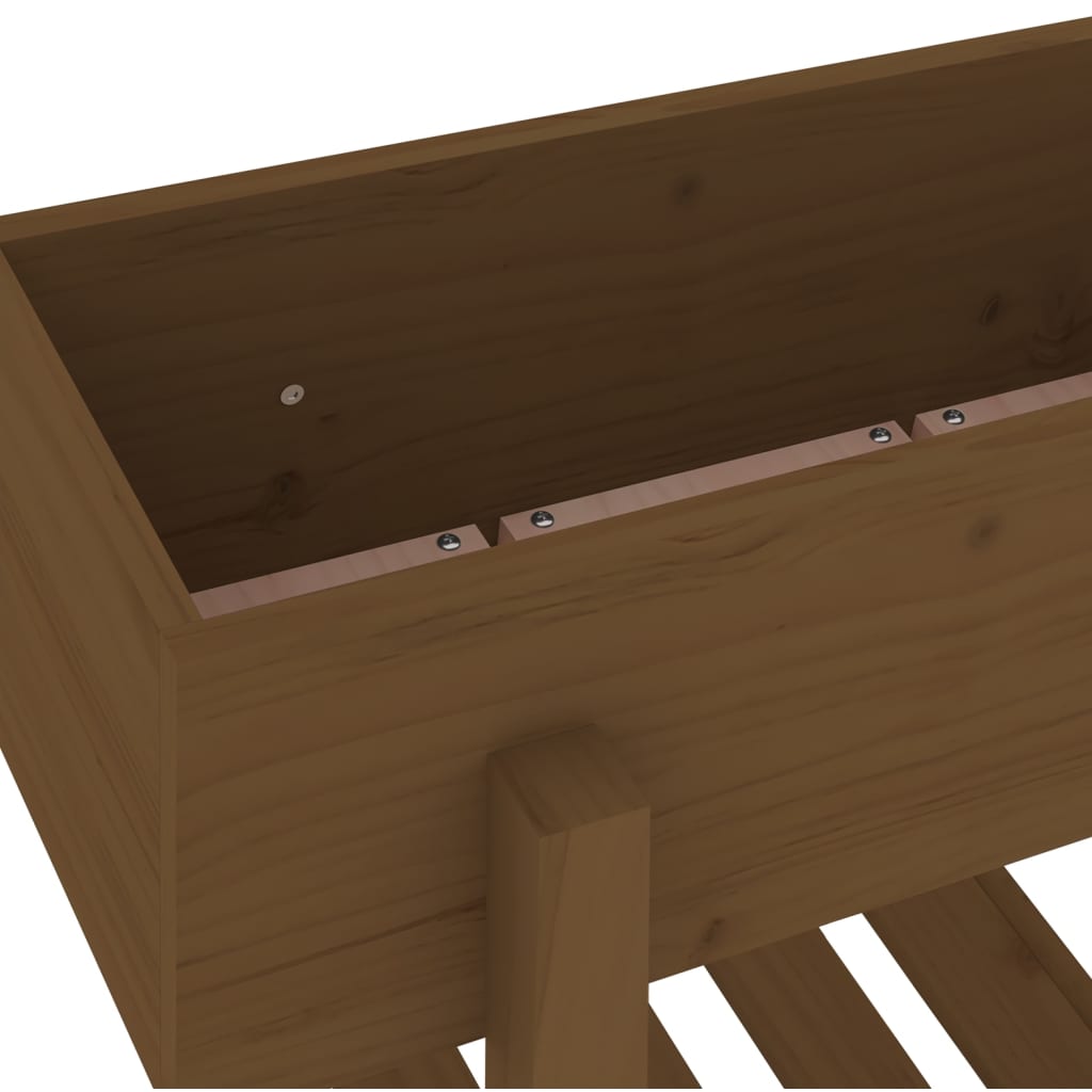 Plantekasse honningbrun 62x30x69 cm heltre furu