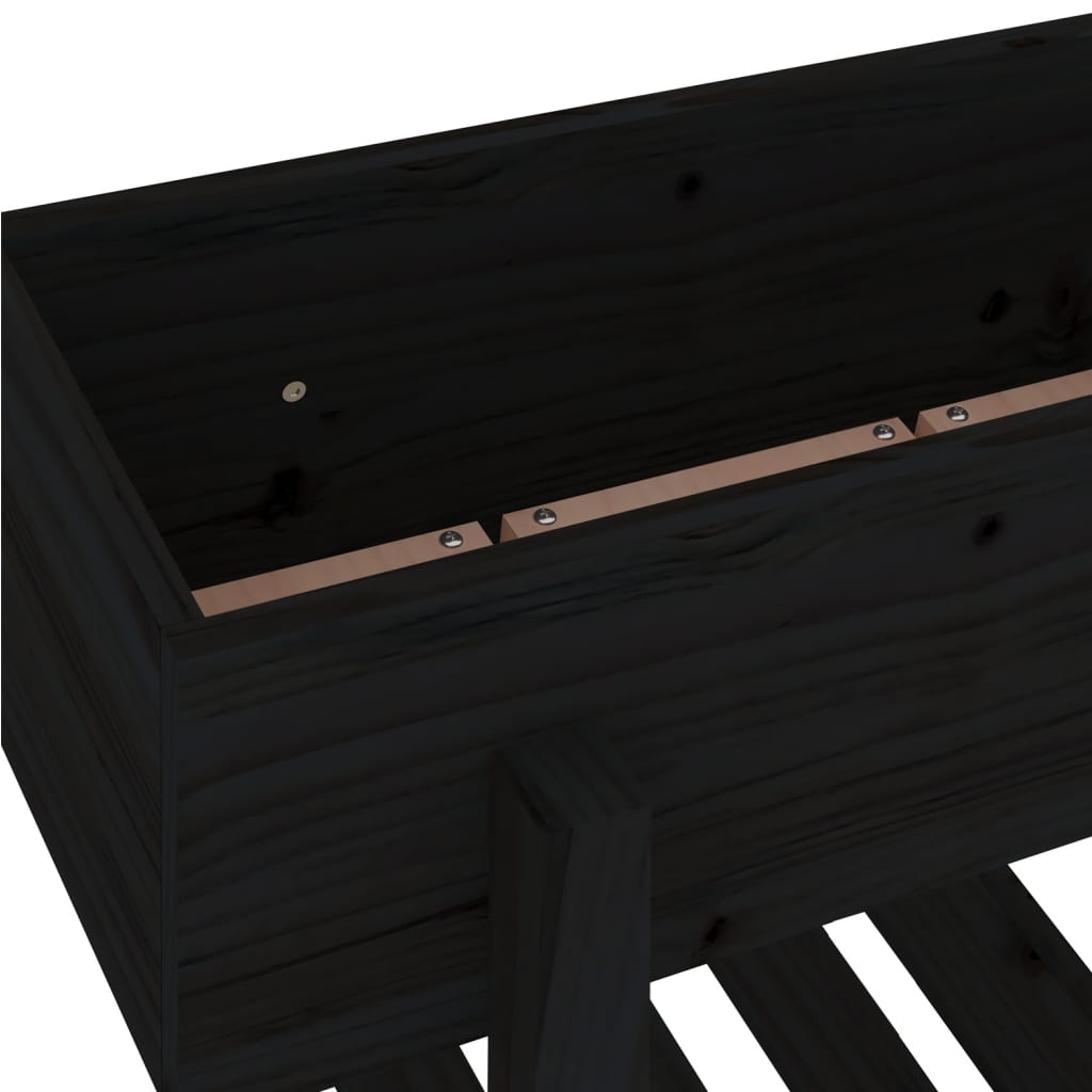 Hageplantekasse svart 62x30x69 cm heltre furu