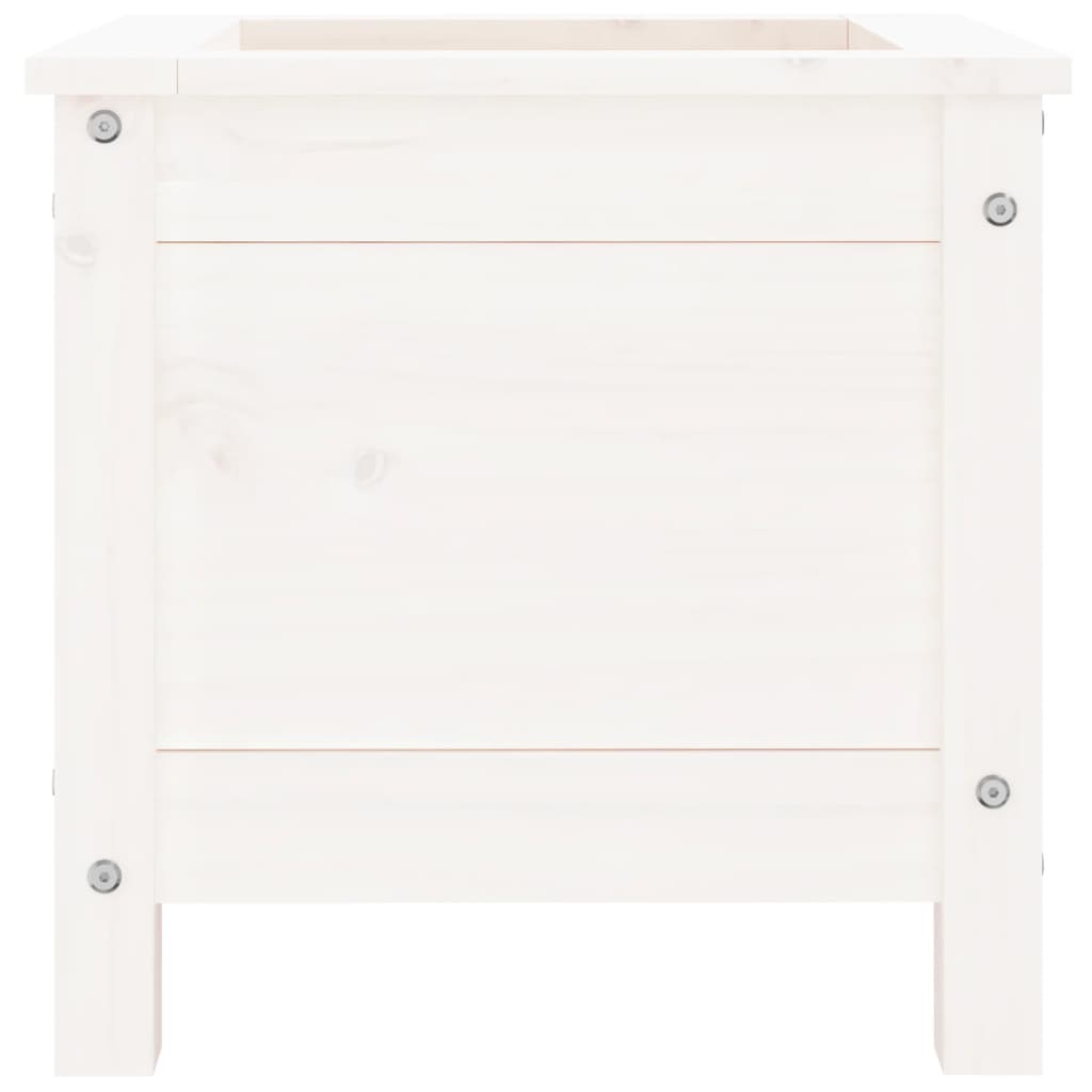 Hageplantekasse hvit 40x40x39 cm heltre furu