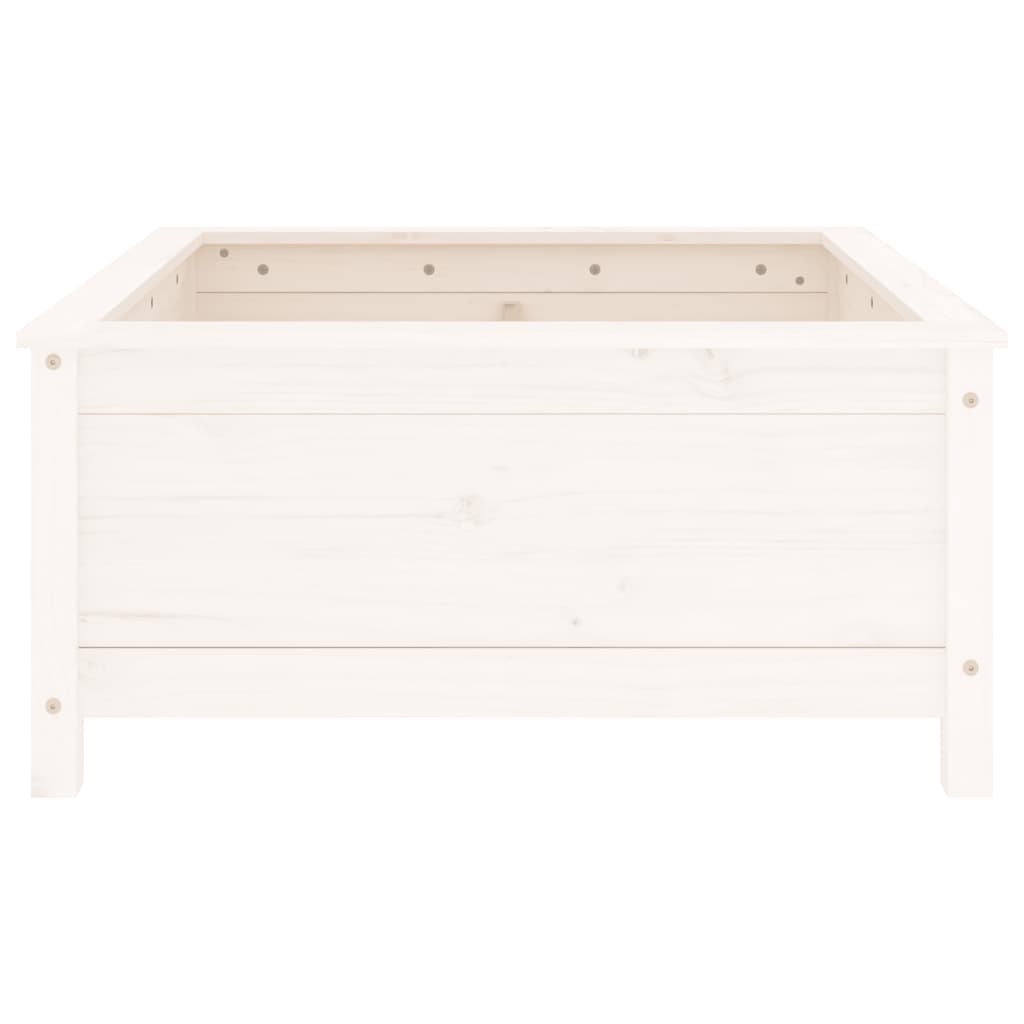 Hageplantekasse hvit 82,5x82,5x39 cm heltre furu
