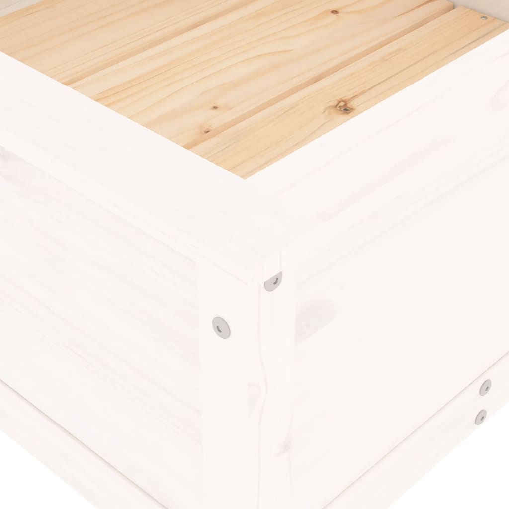 Hageplantekasse hvit 82,5x82,5x39 cm heltre furu