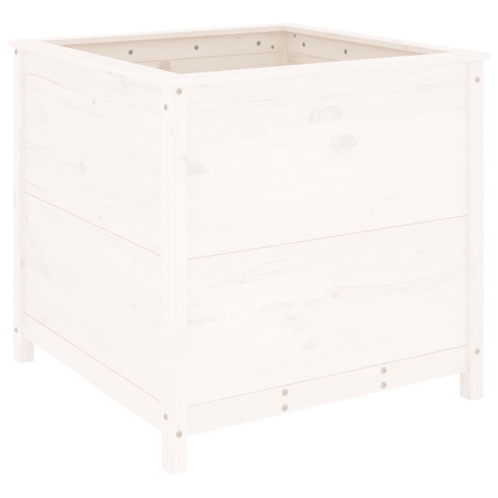 Hageplantekasse hvit 82,5x82,5x78 cm heltre furu