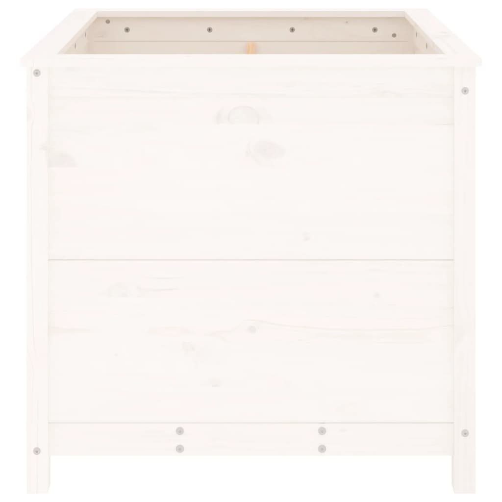 Hageplantekasse hvit 82,5x82,5x78 cm heltre furu