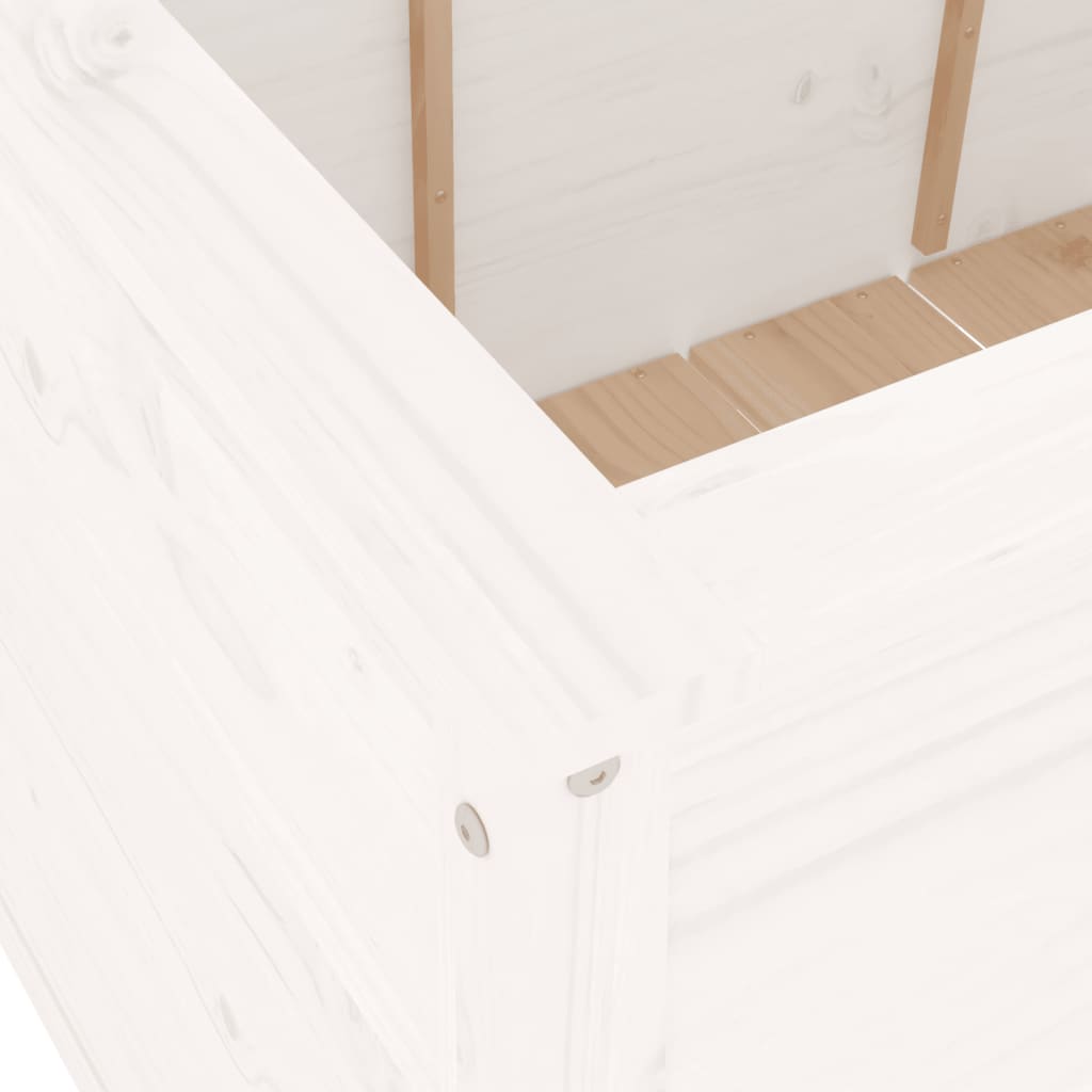 Høybed for hage hvit 119,5x82,5x78 cm heltre furu