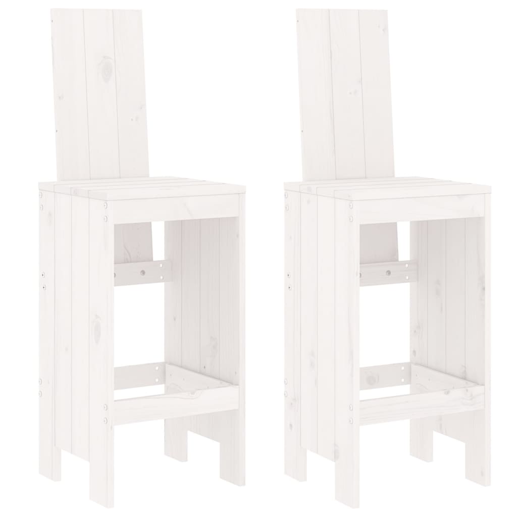Barkrakker 2 stk hvit 40x42x120 cm heltre furu