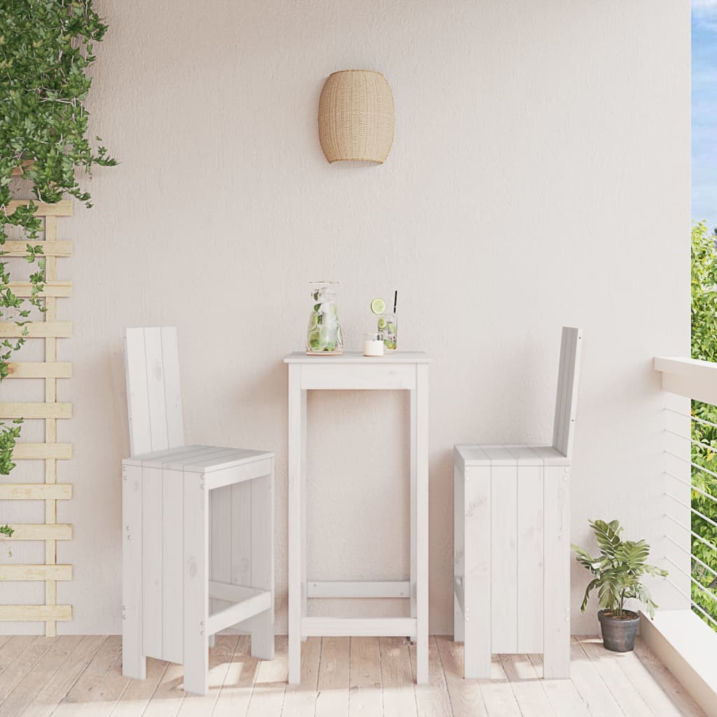 Barkrakker 2 stk hvit 40x42x120 cm heltre furu