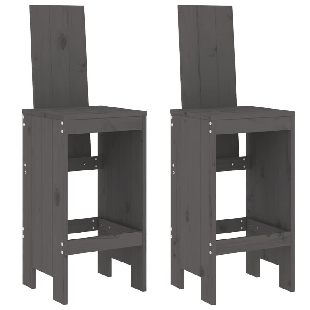 Barkrakker 2 stk grå 40x42x120 cm heltre furu