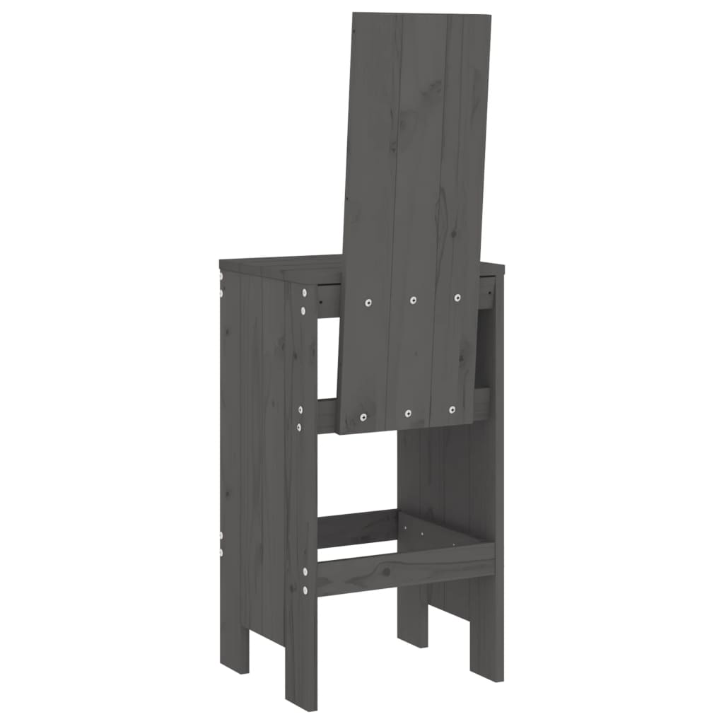 Barkrakker 2 stk grå 40x42x120 cm heltre furu