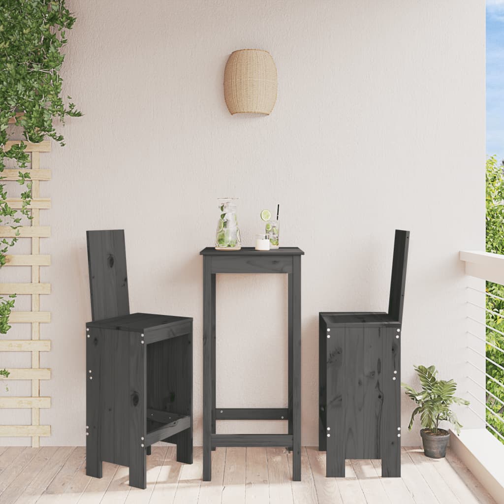 Barkrakker 2 stk grå 40x42x120 cm heltre furu