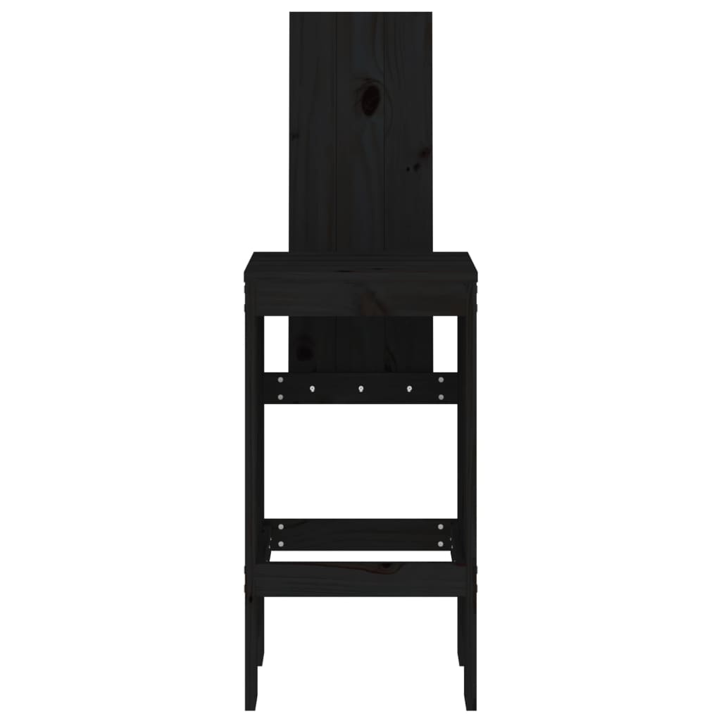 Barkrakker 2 stk svart 40x42x120 cm heltre furu
