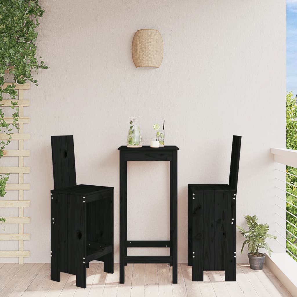 Barkrakker 2 stk svart 40x42x120 cm heltre furu
