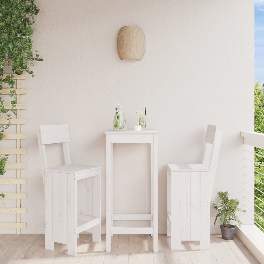 Barkrakker 2 stk hvit 40x48,5x115,5 cm heltre furu