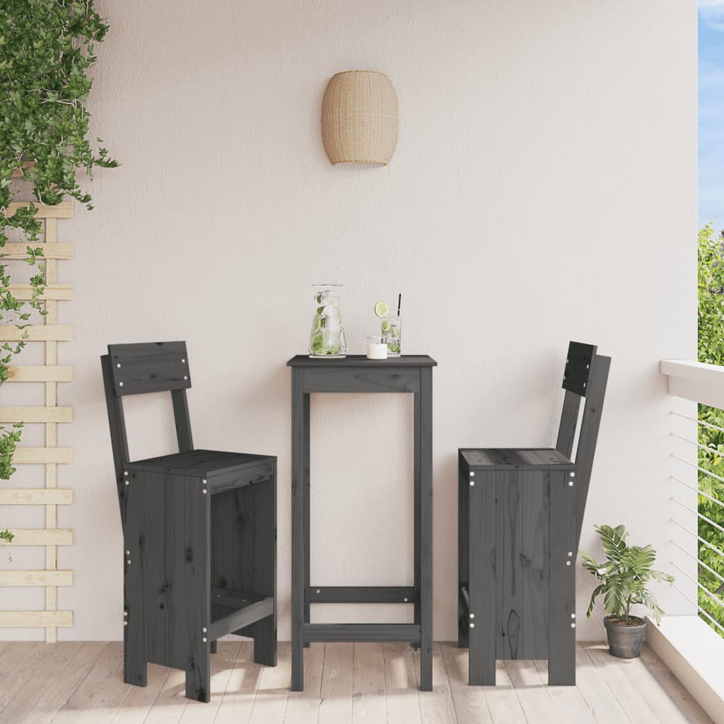 Barkrakker 2 stk grå 40x48,5x115,5 cm heltre furu