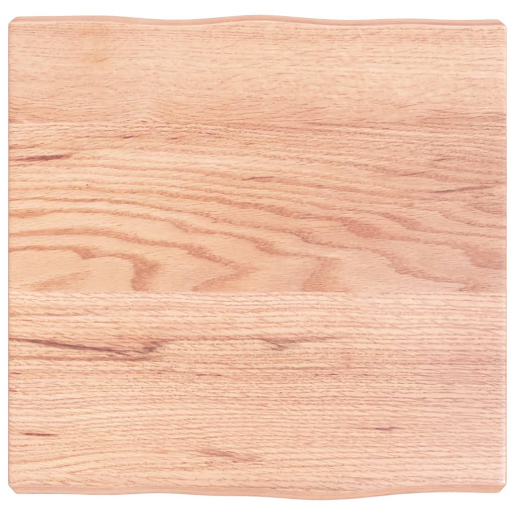 Bordplate lysebrun 40x40x(2-4)cm behandlet heltre naturlig kant