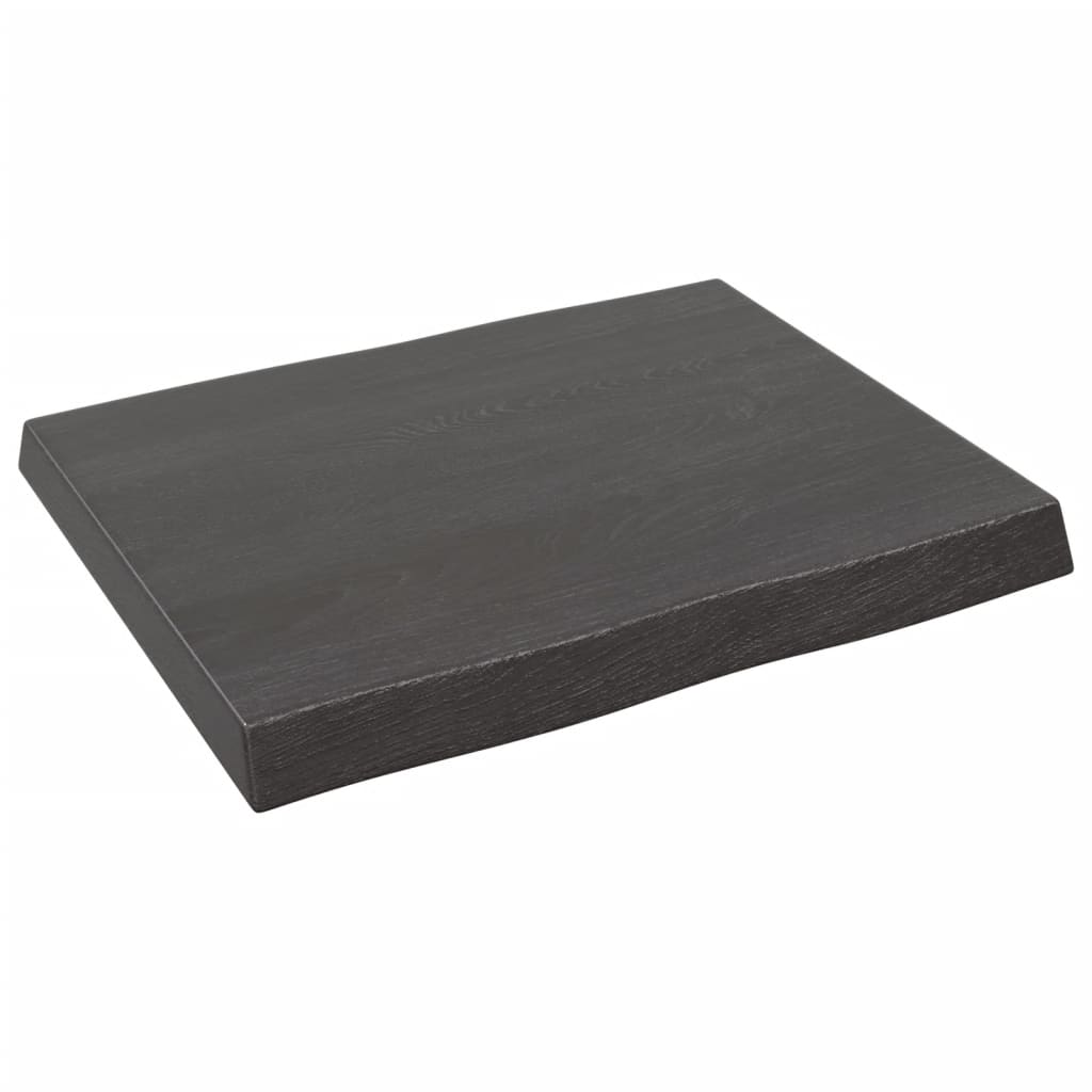 Bordplate mørkebrun 60x50x(2-6) cm behandlet heltre naturlig