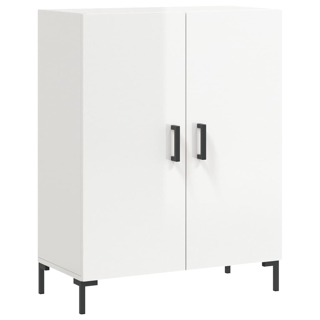 Skjenk høyglans hvit 69,5x34x90 cm konstruert tre