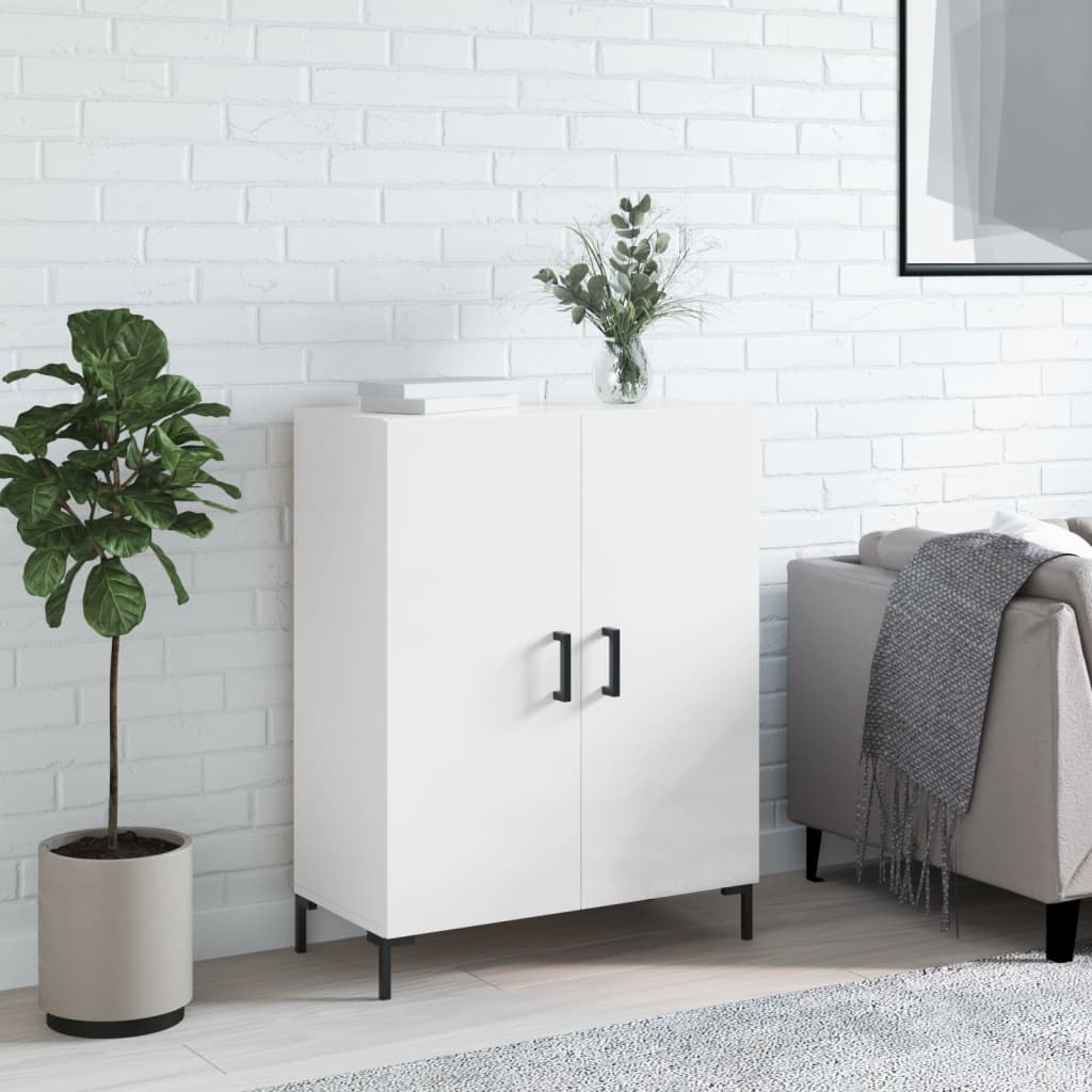 Skjenk høyglans hvit 69,5x34x90 cm konstruert tre