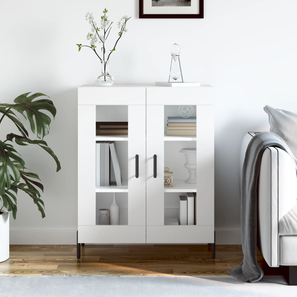 Skjenk hvit 69,5x34x90 cm konstruert tre