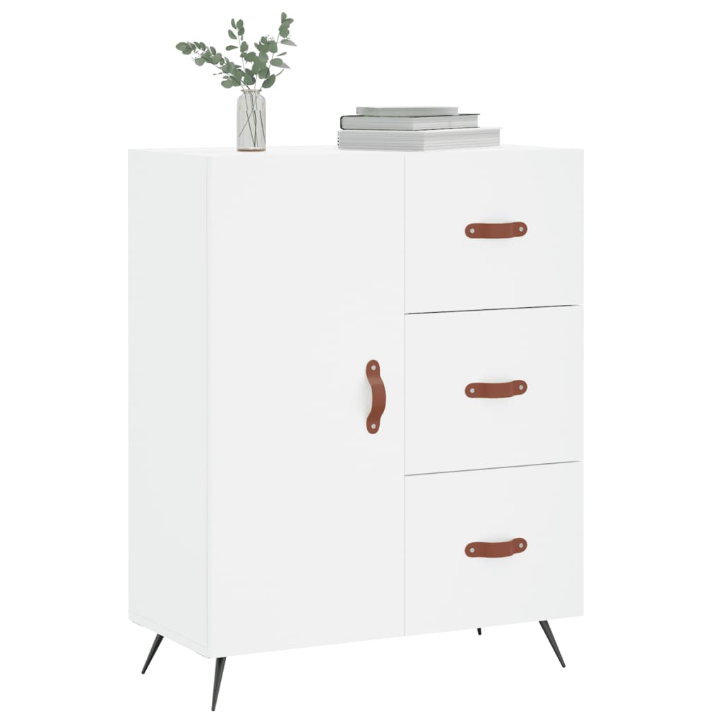Skjenk hvit 69,5x34x90 cm konstruert tre
