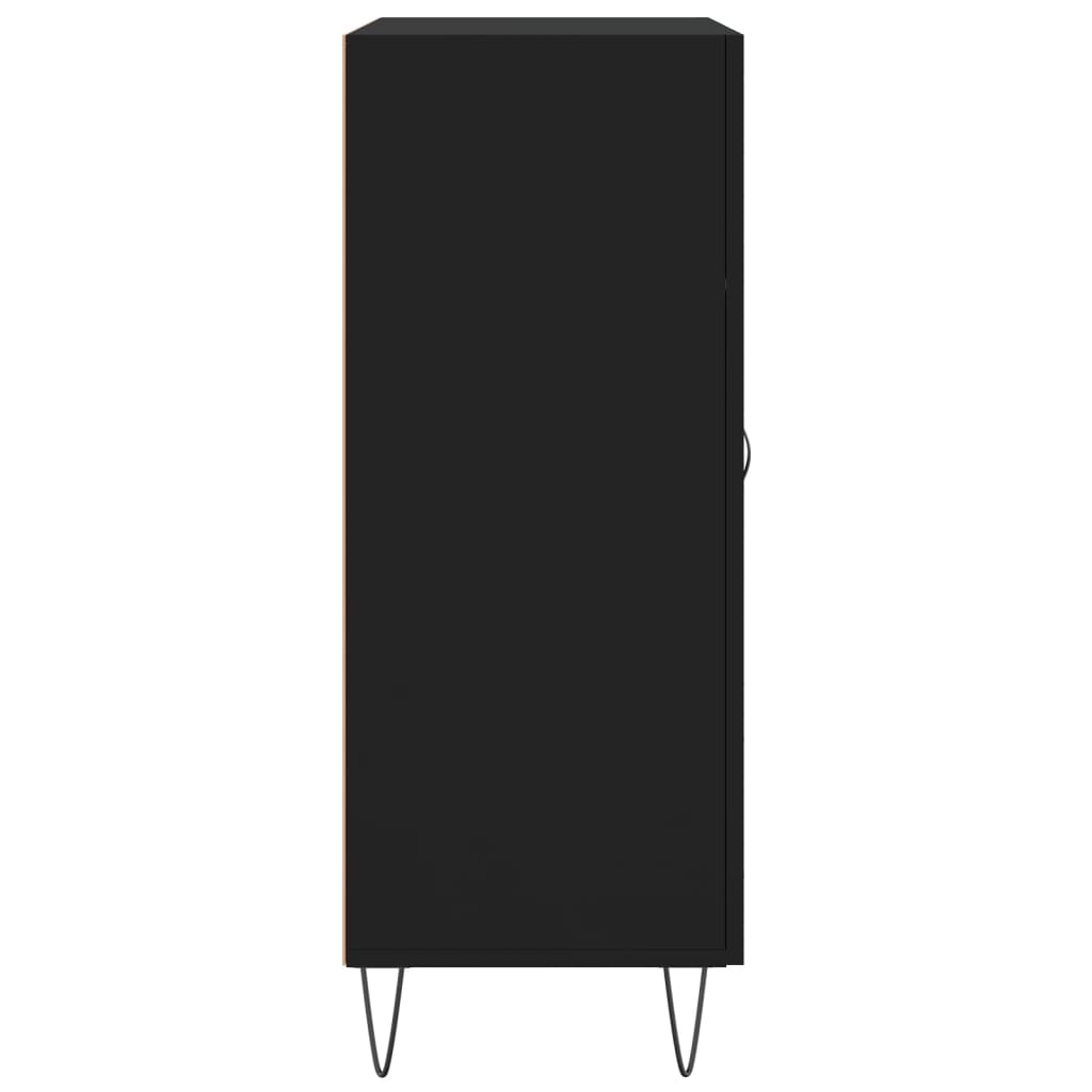 Skjenk svart 69,5x34x90 cm konstruert tre