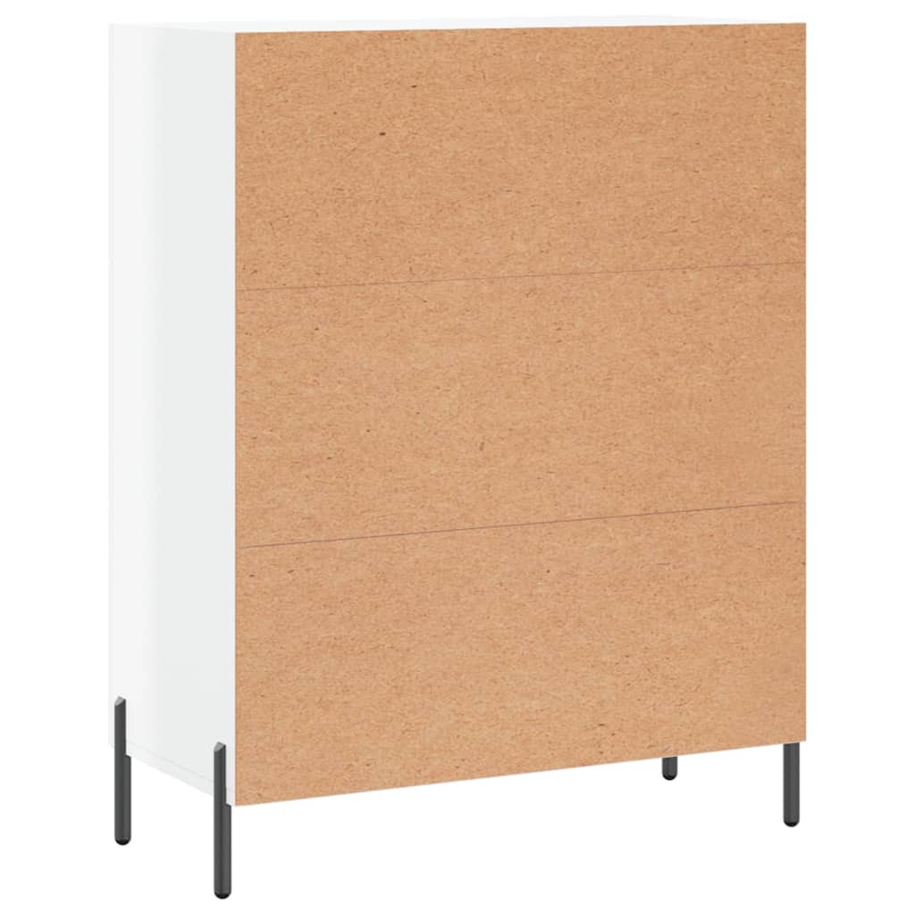Skjenk høyglans hvit 69,5x34x90 cm konstruert tre