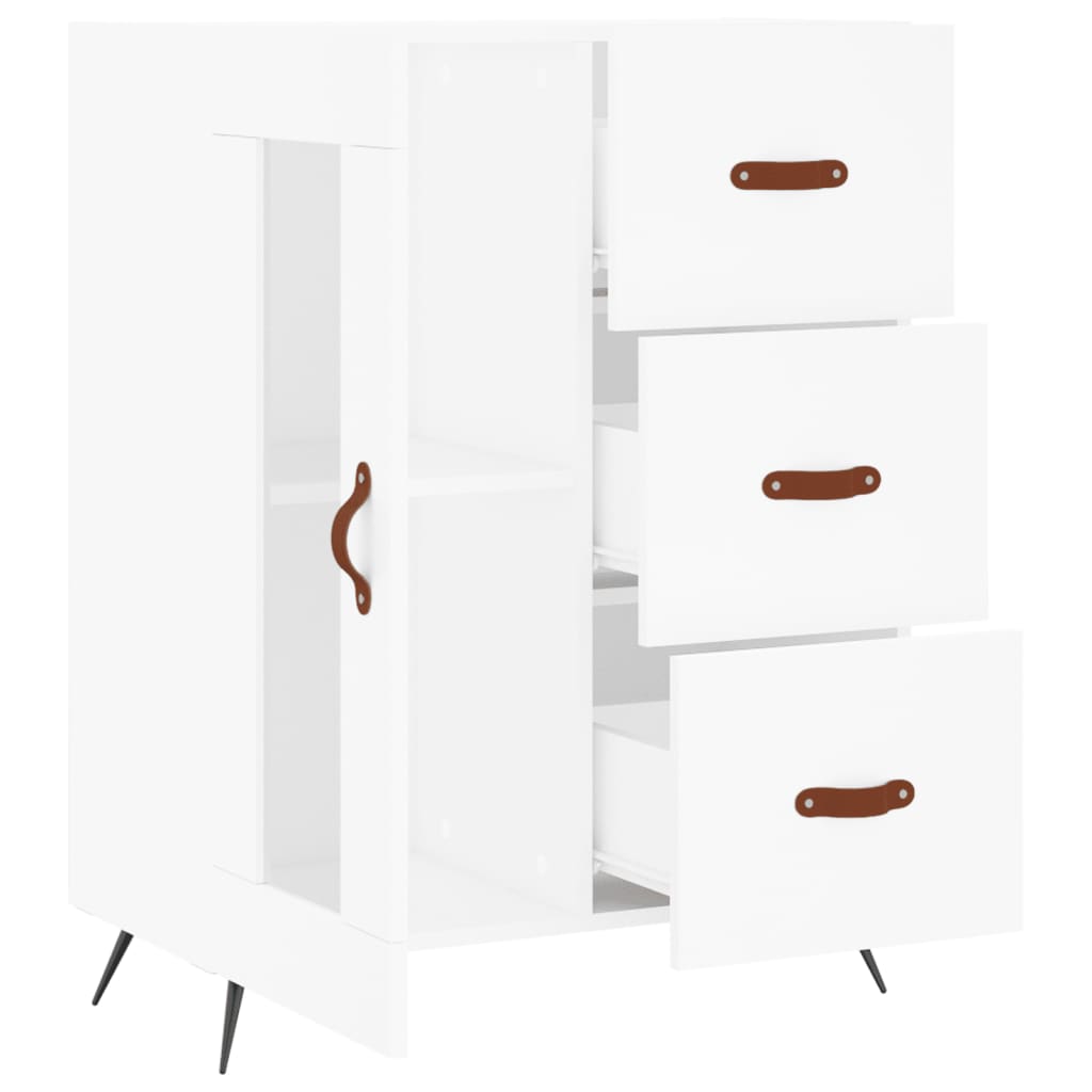 Skjenk hvit 69,5x34x90 cm konstruert tre