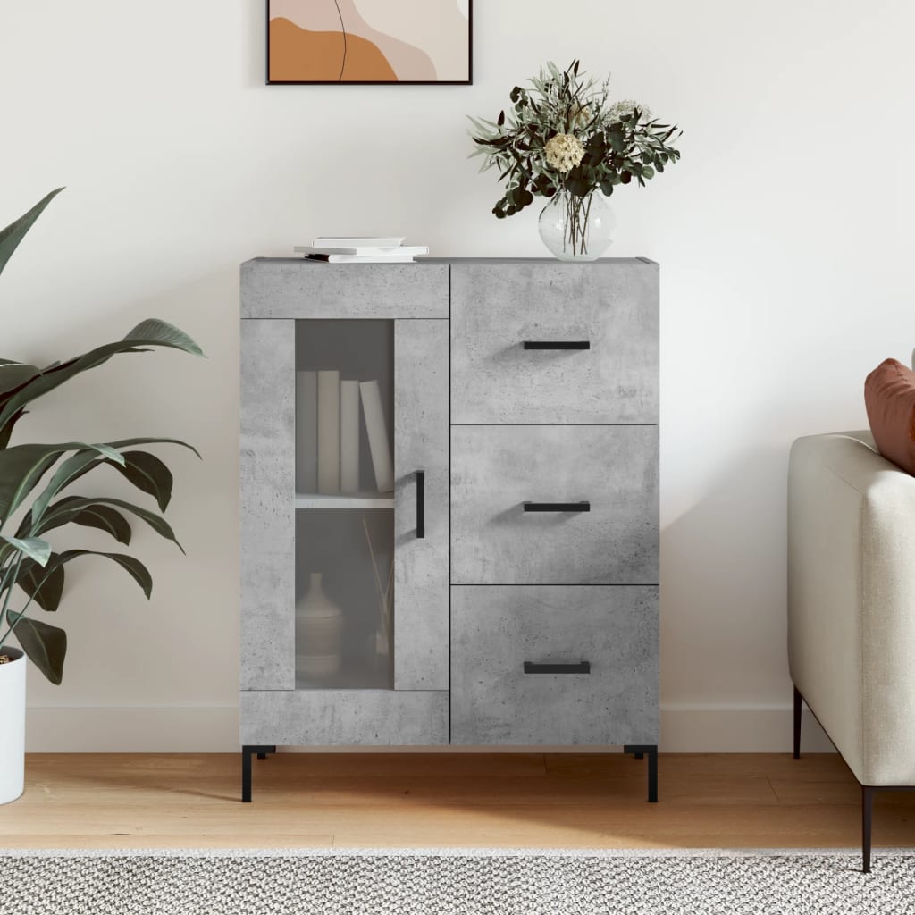 Skjenk betonggrå 69,5x34x90 cm konstruert tre