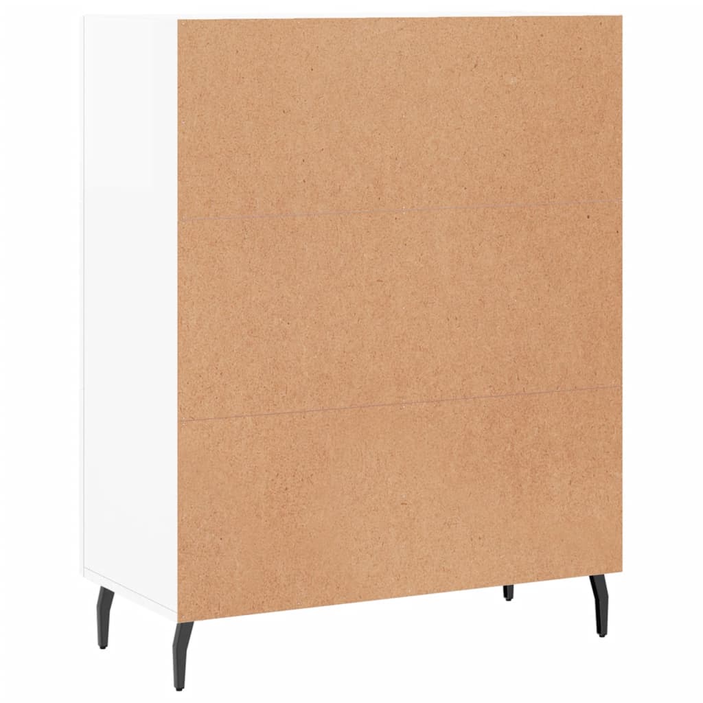 Skjenk høyglans hvit 69,5x34x90 cm konstruert tre